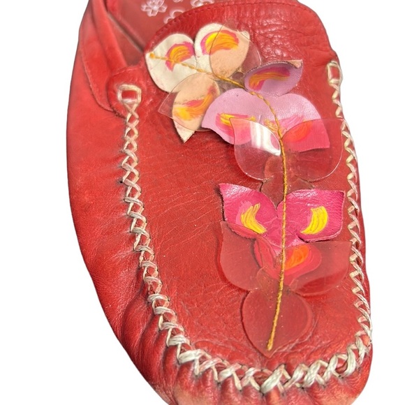 Hispanitas Anthropologie | 3D Floral Appliqué Mules/Shoes Slip-On Artsy Red 8 - Picture 6 of 17
